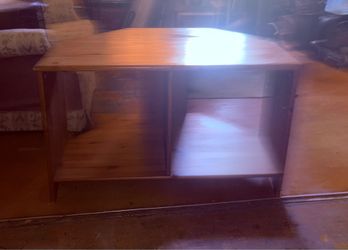 Wooden corner entertainment stand