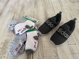 New Toddler Boys Size 8 Adidas & 2 Packs Of Socks
