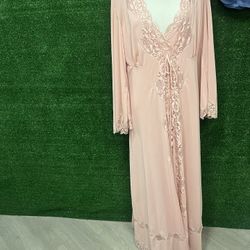 Confezioni Anna Made In Italy Pink Lace Nightgown With Robe Size 5