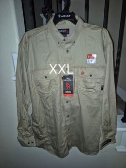 ARIAT FRC VENT TEK KHAKI BUTTON UP SHIRT