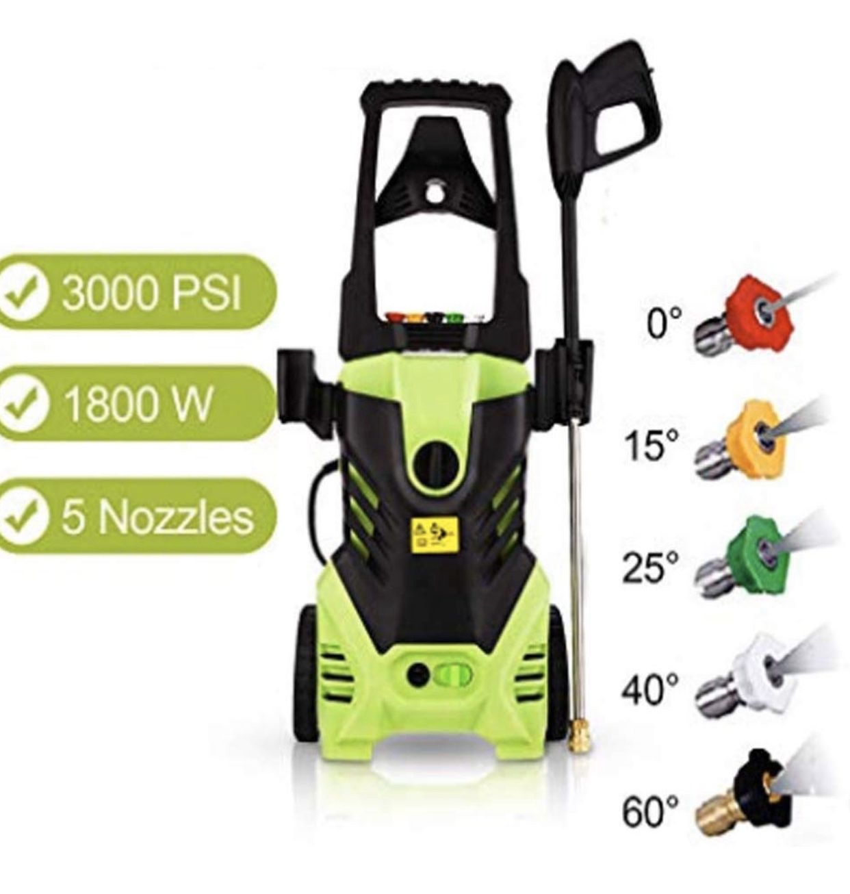 quede Pressure Washer, Electric Power Washer, Pressure Cleaner Machine, Car Washer, 1800W 3000 PSI 1.7 GPM Electric Power Washer with Spray Gun