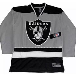 Las Vegas Raiders Embroidered Hockey Jersey Youth Boys Medium 10-12 New $70 MSRP