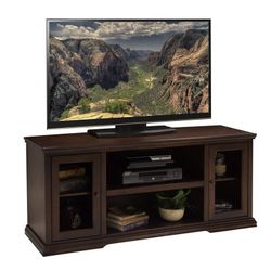 Solid Wood, Dark Walnut TV Stand 54 Inches