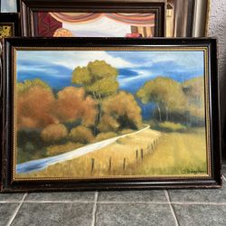 Solid Wood Frame Oil On Canvas Signed  Painting