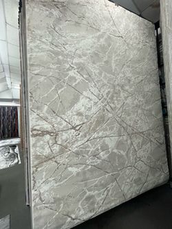Large Abstract Area Rug Beige and Ivory