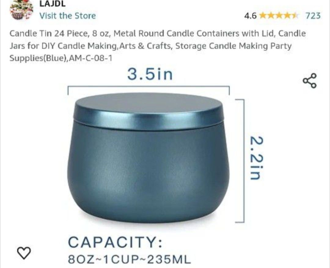 ($18 For All, $1 Each) 20 BRAND NEW Tin Jars For Candle Making Crafts Crafting Storage