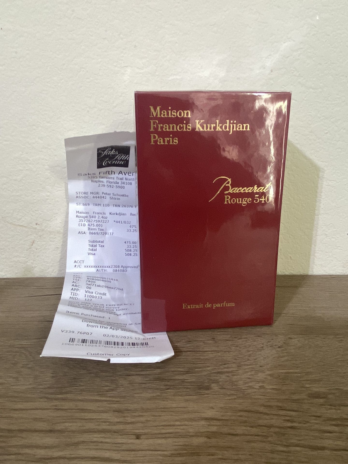 Baccarat Rouge 540 2.4 fl oz.