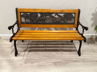 Kids Safari Animal Cast Iron Wood Bench