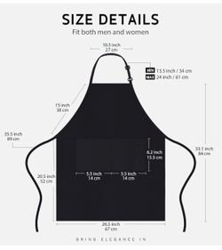Syntus 12 Pack Adjustable Bib Apron Waterdrop Resistant with 2 Pockets Cooking Kitchen Aprons for Women Men Chef