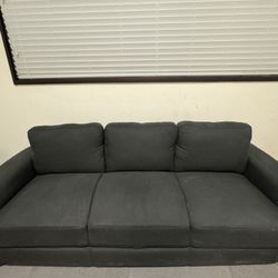 Black Couch, 3 Seater Sofa for Living Room, Modern Comfy Couches with Thick Cushion