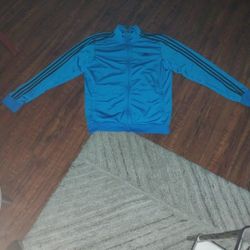Adidas Light Blue Zip Up Turtle Neck