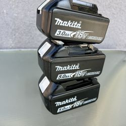 Makita 18V Lithium Ion Batteries/ 3.0Ah And 5.0Ah / New