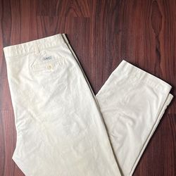 Vintage Polo Ralph Lauren Pants Mens  Beige Chino Pleated Andrew 90s Made In DR