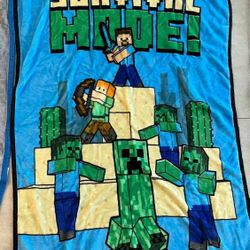 Kids blankets. Basketball Space Jam Minecraft Basketball themed one is 5 x 7 feet for $10 Two smaller Minecraft and space jam ones are around 4 × 3 fe