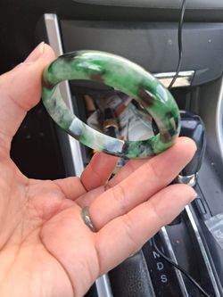 Certified Green Emerald Flower Jade Jadeist Bangle Size 55_57mm 