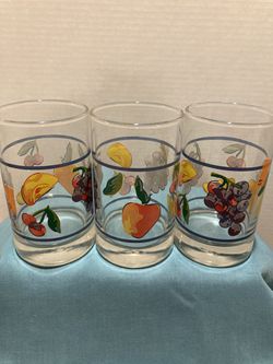 Three Vintage Juice Glasses