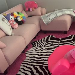 Pastel Pink Section Couch