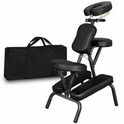 Massage Chair Leather Pad Travel Massage Tattoo Spa Chair, Black