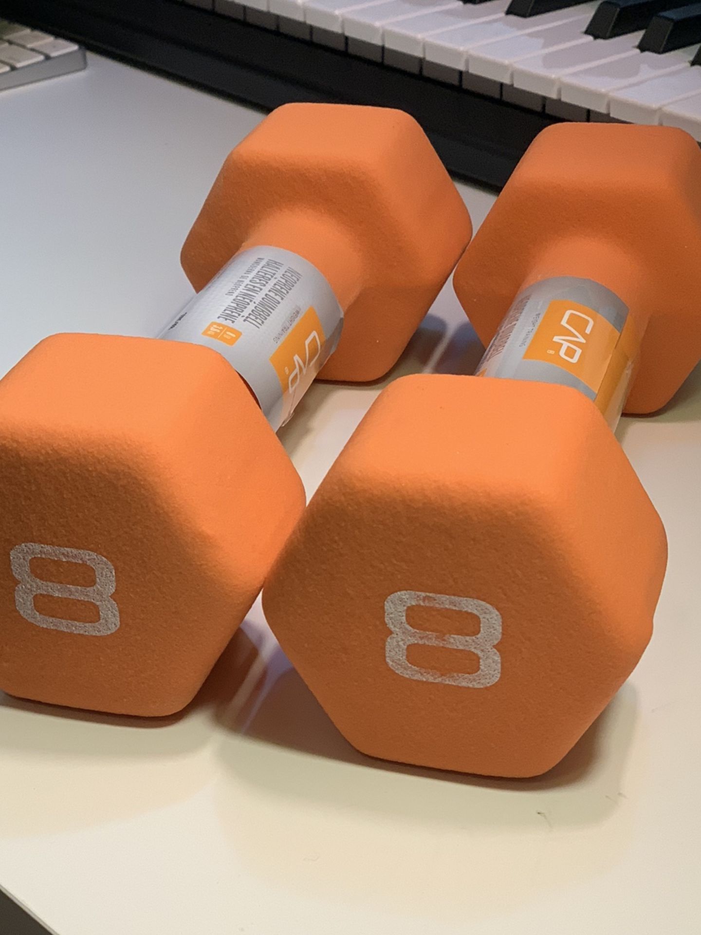 Pair of 8 LB Neoprene Dumbbells