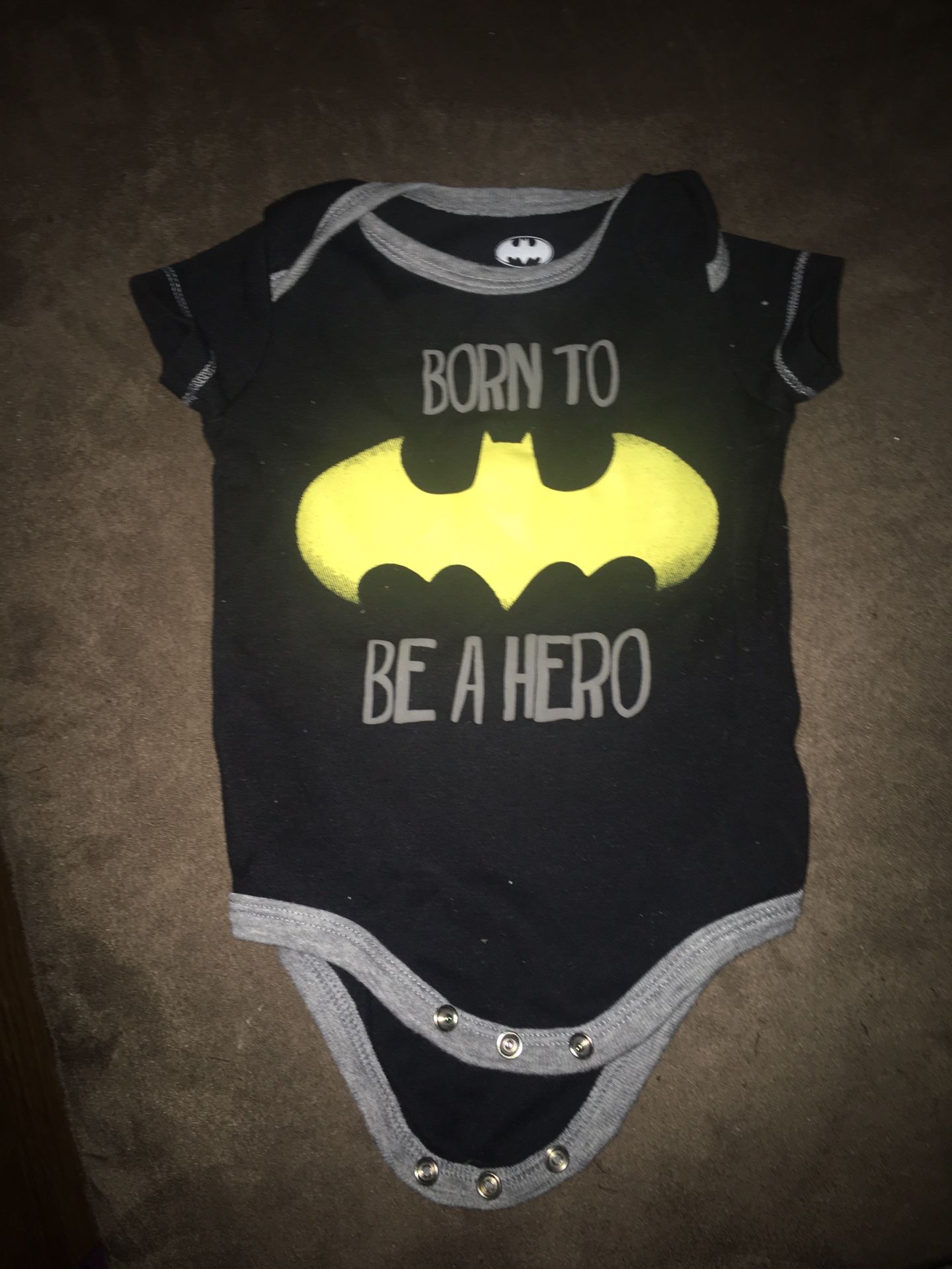 Batman born to be a hero boy’s onesie zero to 3 months