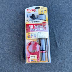 New Korky 818MP Universal QuietFILL Platinum Toilet Fill Valve and 2" Flapper Kit