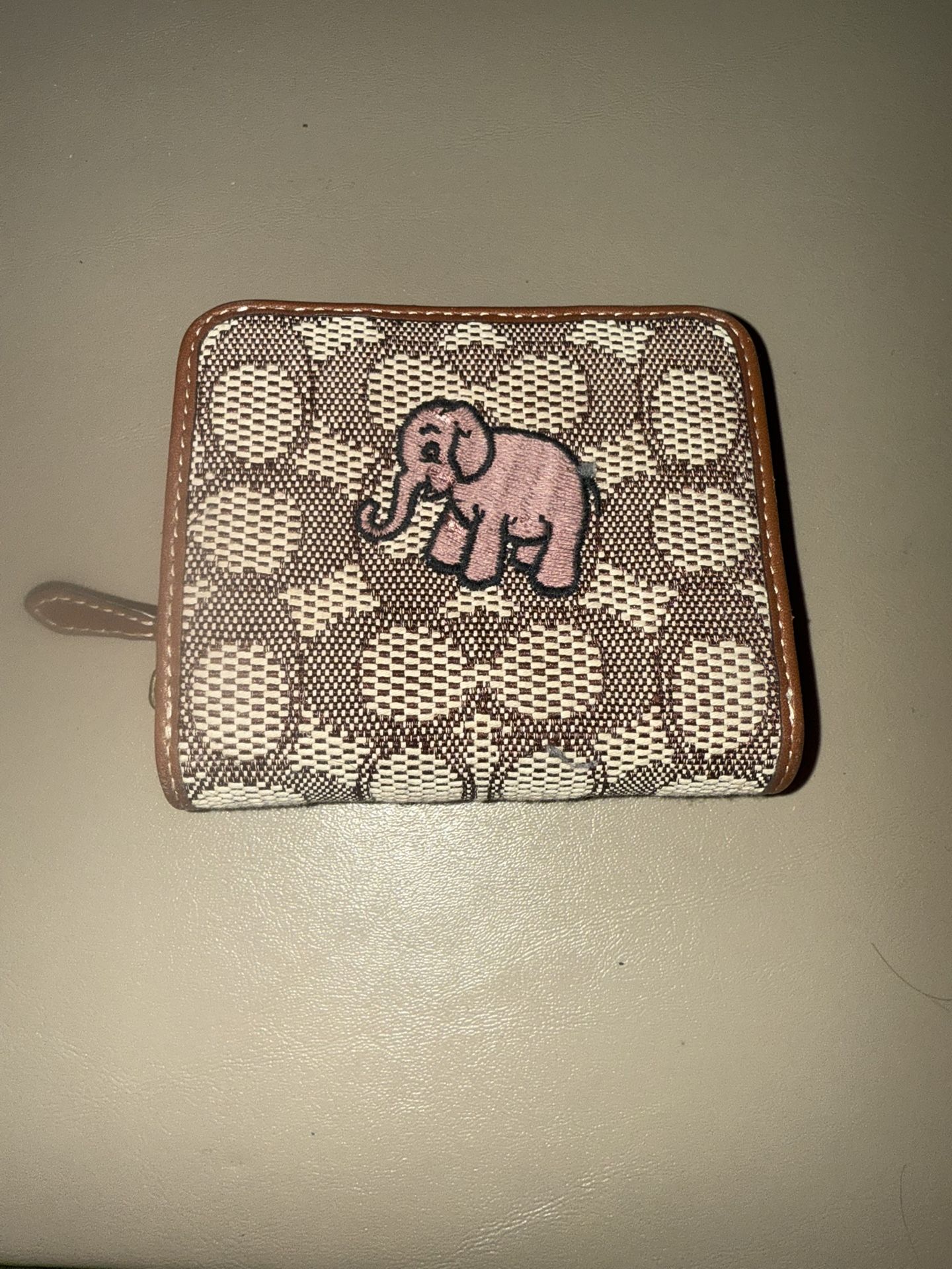 Coach Bifold Wallet with Elephant Embroidery