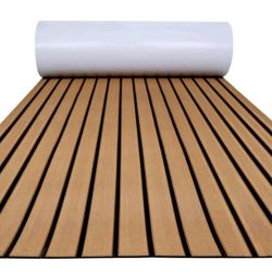 EVA Foam Faux Teak Decking Sheet Non-Slip Pad Self-Adhesive Marine Flooring Mat Carpet Floor for Yacht RV Swimming Pool Garden Boat Flooring