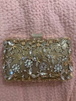 Verano Hill Gold Crystal Clutch Bag