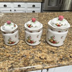 Royal Albert red rose canisters