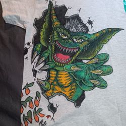 One of a kind hand drawn gremlins strip and gizmo t-shirt