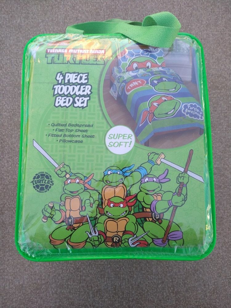 Toddler Bed Set Mutant Ninja Turtles 4 PC Super soft Set