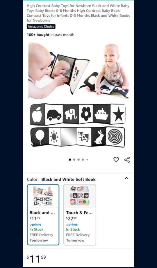 High Contrast Baby Toys for Newborn Black and White Baby Toys Baby Books 0-6 Months High Contrast Baby Book Contrast Toys for Infants 0-6 Months Black