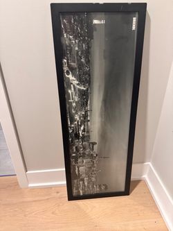 Framed Black and White City Skyline Print