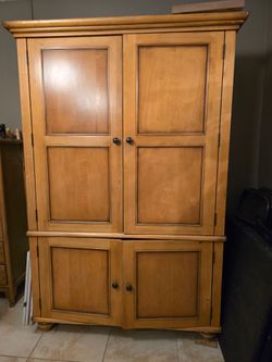 Pottery Barn - Large Wood Armoire Entertainment Cabinet