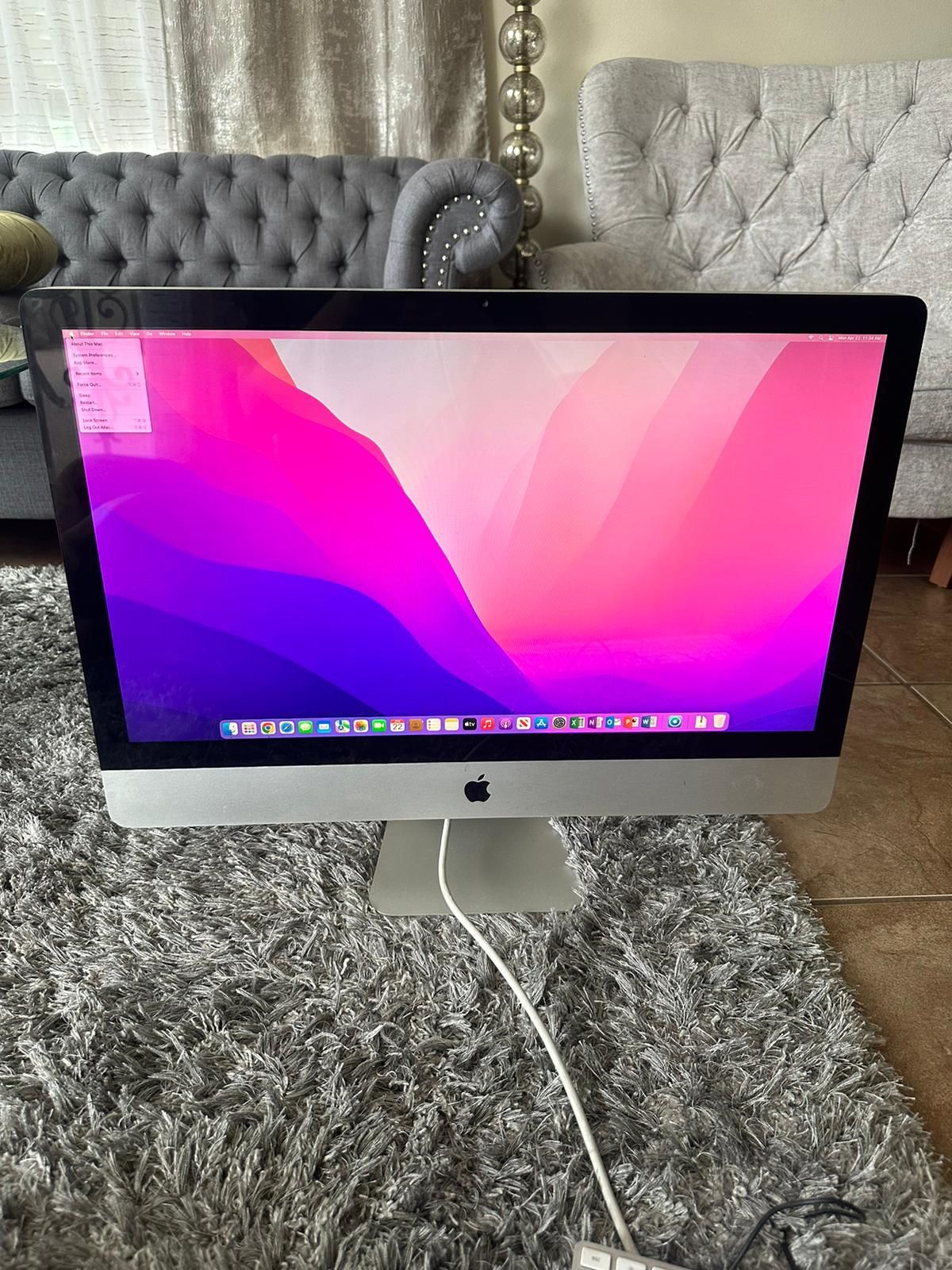 27” Apple iMac All in One Desktop Computer Intel i3 8GB RAM 1TB HDD  macOS Monterey - $159 