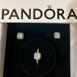 Pandora ring with matching earrings