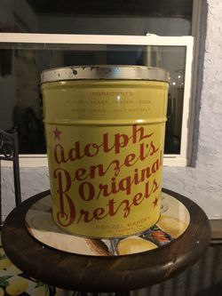 Vintage Adolph Brentzels Original Pretzels Tin