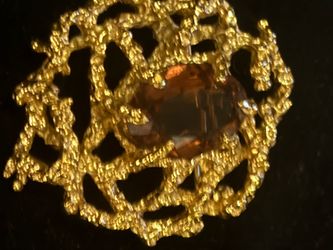 Vintage brutalist PANNETTA topaz brooch