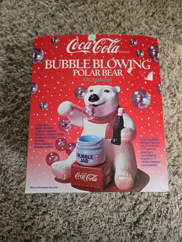 Brand New Coca Cola Bubble Blowing Polar Bear