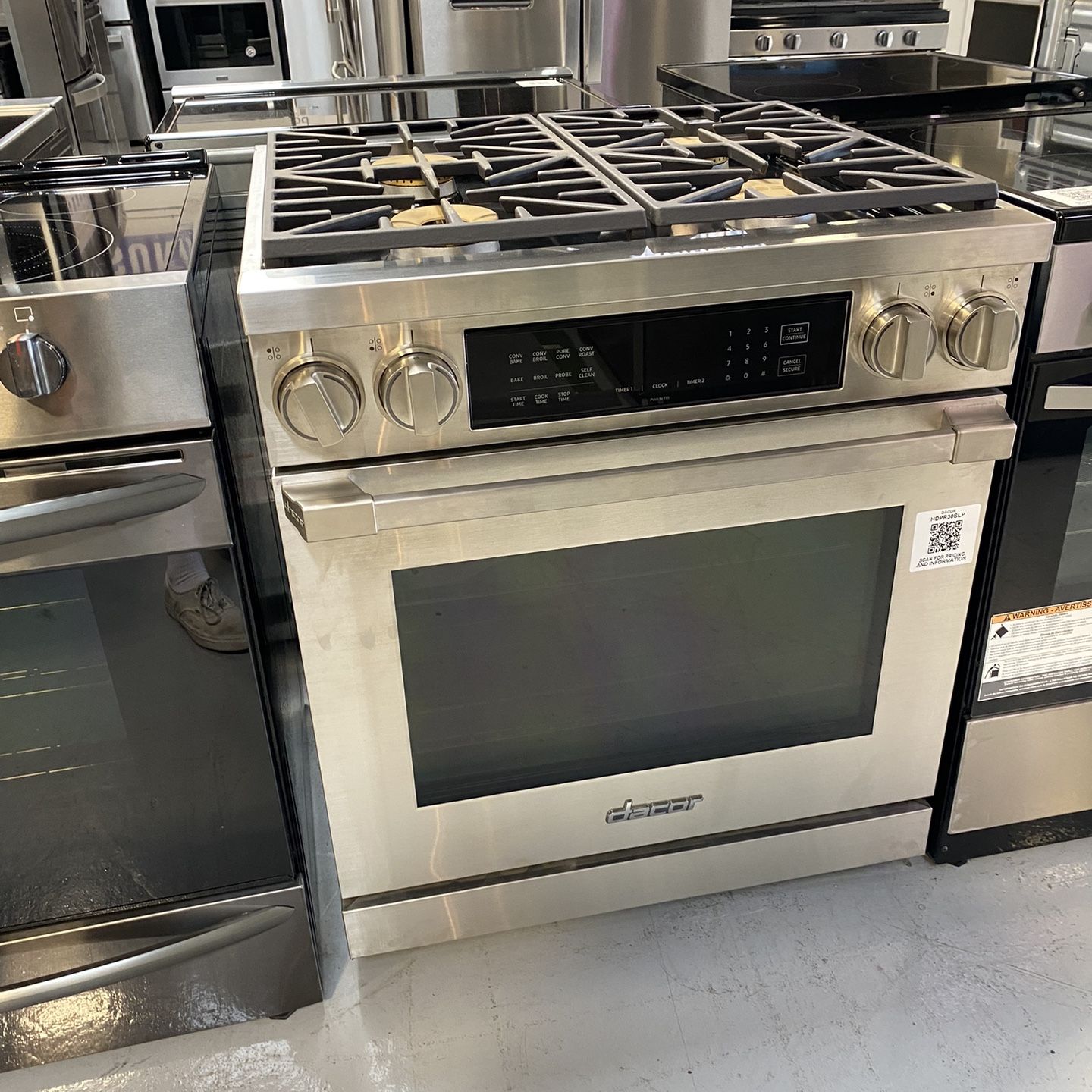 Silver Stainless Steel Dual Fuel Pro Range