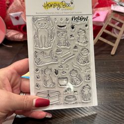 Cat Stamp And Die Cuts Honey Bee