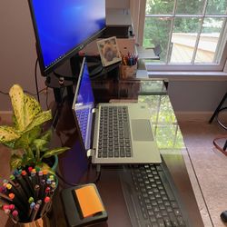 Pottery Barn Compact Desk With Drawer, Filing Drawer, And Keyboard Tray