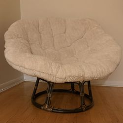 Papasan Chair Faux Fur Cushion and Chair Frame