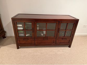 wooden tv stand & storage