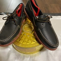 SPERRY TOP SIDER Authentic Original  2-Eye Boat shoes Black Leather Mens  Size 13M