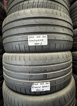 Set of 2 Used Tires 235/35ZR20 GOODYEAR EAGLE SPORT 235/35R20 SPORTCARS SEDAN CARS TYRES 235 35 20