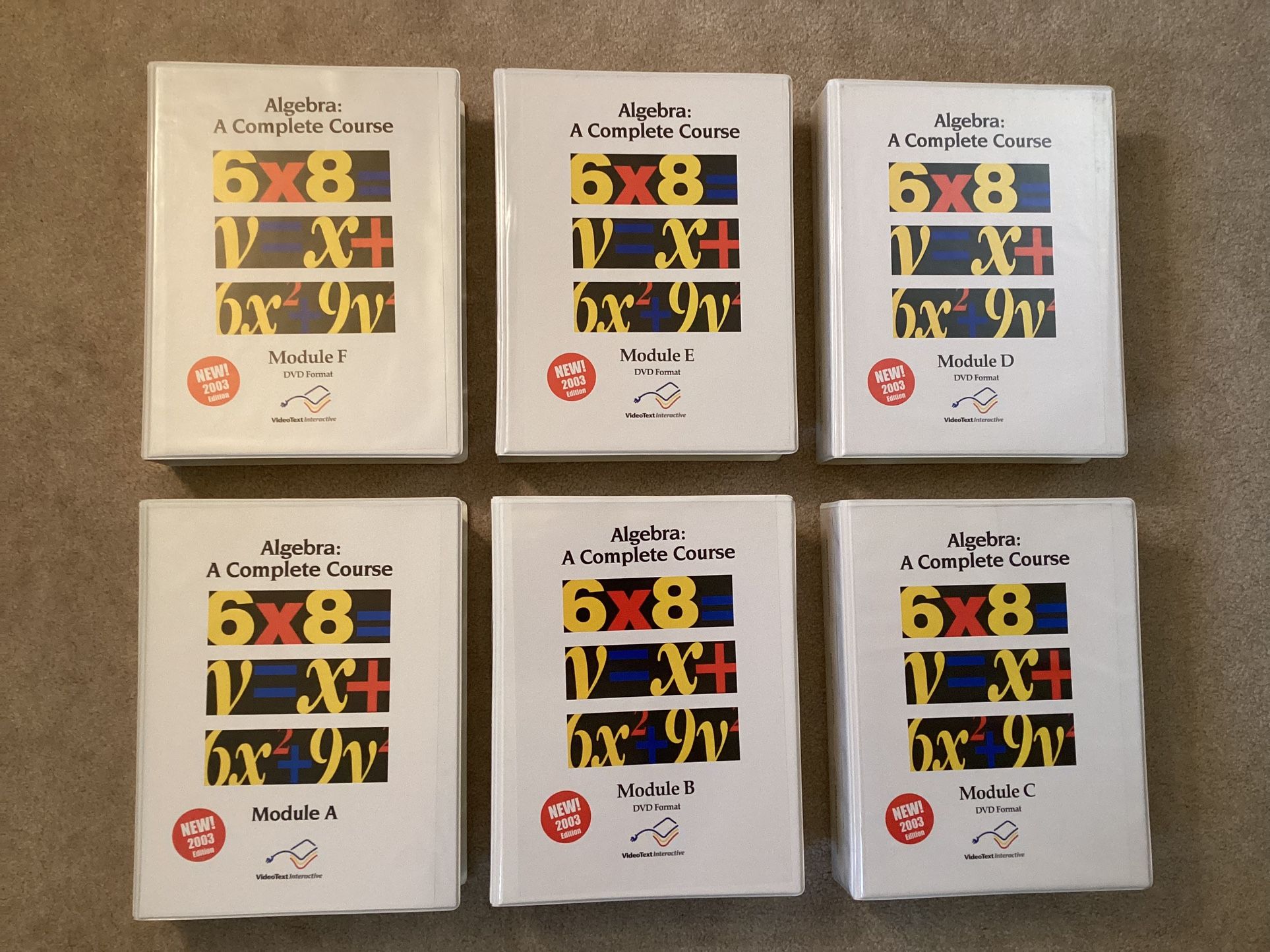 Videotext Algebra -A Complete Course Modules A-F