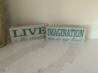Home Decor Inspirational Wooden Block signs, sold as set of 2