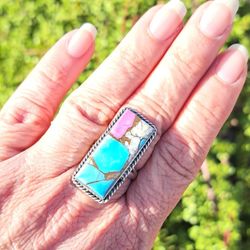 🍭 Handmade | Cotton Candy Turquoise Ring  🍭