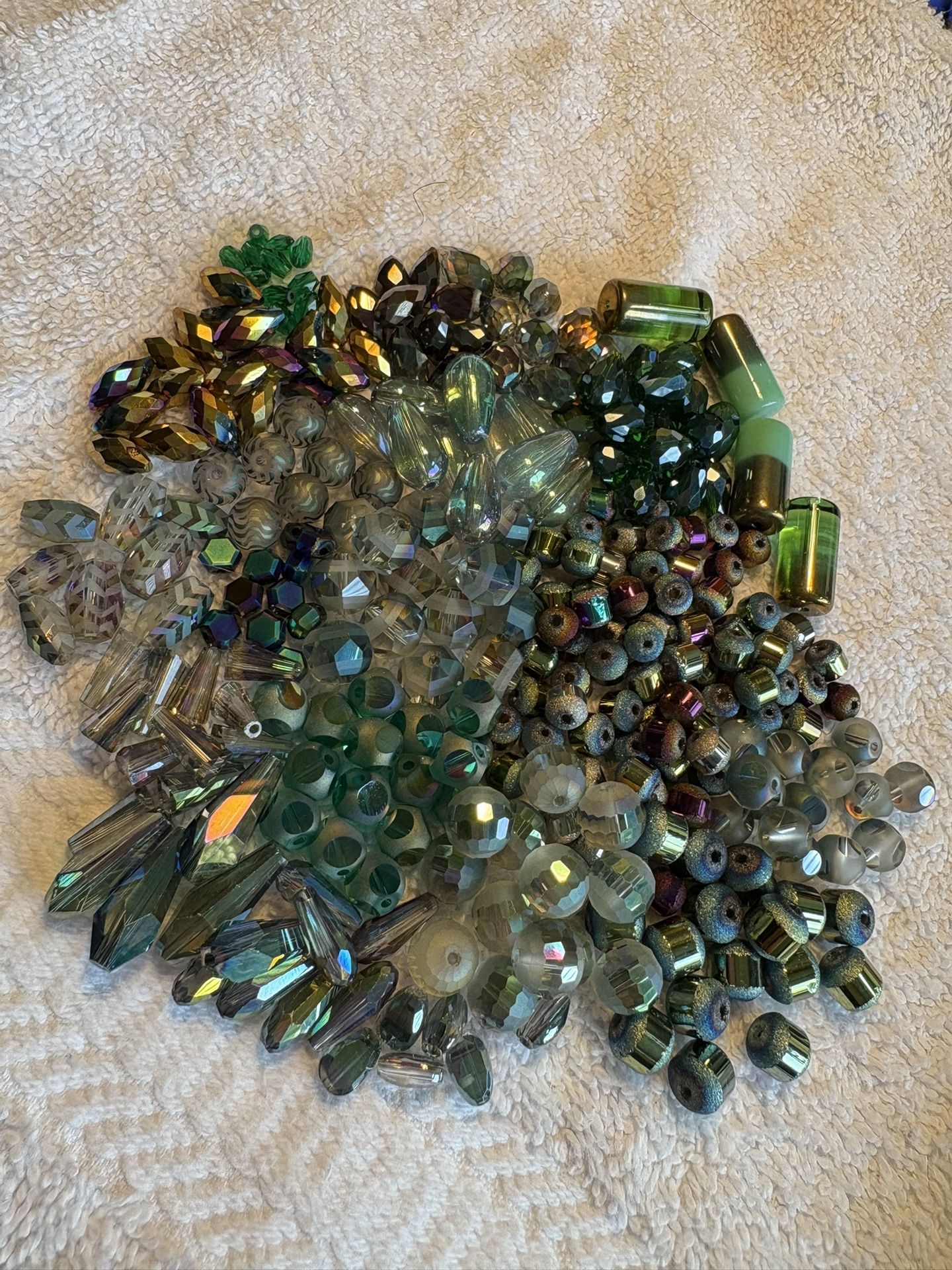 On Hold GLASS BEADS 270+ PIECES LANDSCAPE GREENS AND RAINBOW DREAMS